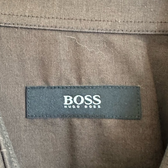 BOSS Hugo Boss Men's Brown Dress Shirt - Picture 7 of 11